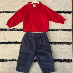 Hanna Andersson Collared Shirt & Corduroy Pants